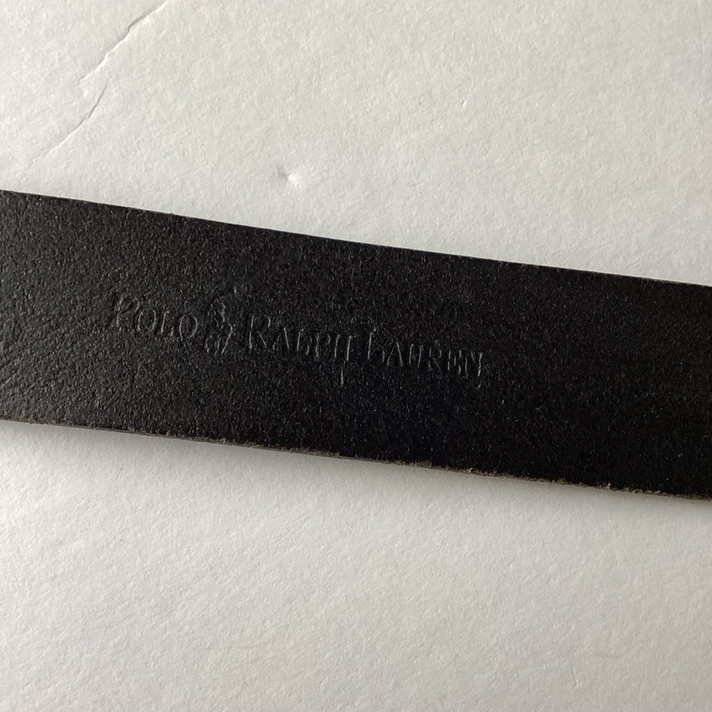 Polo Ralph Lauren Belt Mens 36/90 Black Italian Saddle Leather - Picture 5 of 15